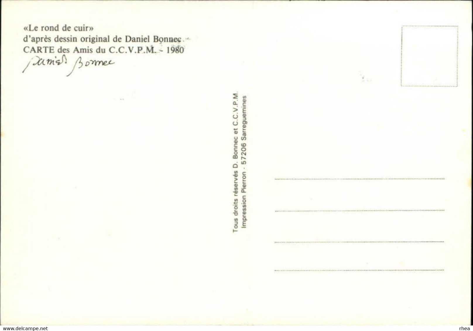 SALONS DE COLLECTIONS - Salon De Cartes Postales - Le Rond De Cuir - Dessin De Daniel Bonnec - 1980 - Bourses & Salons De Collections