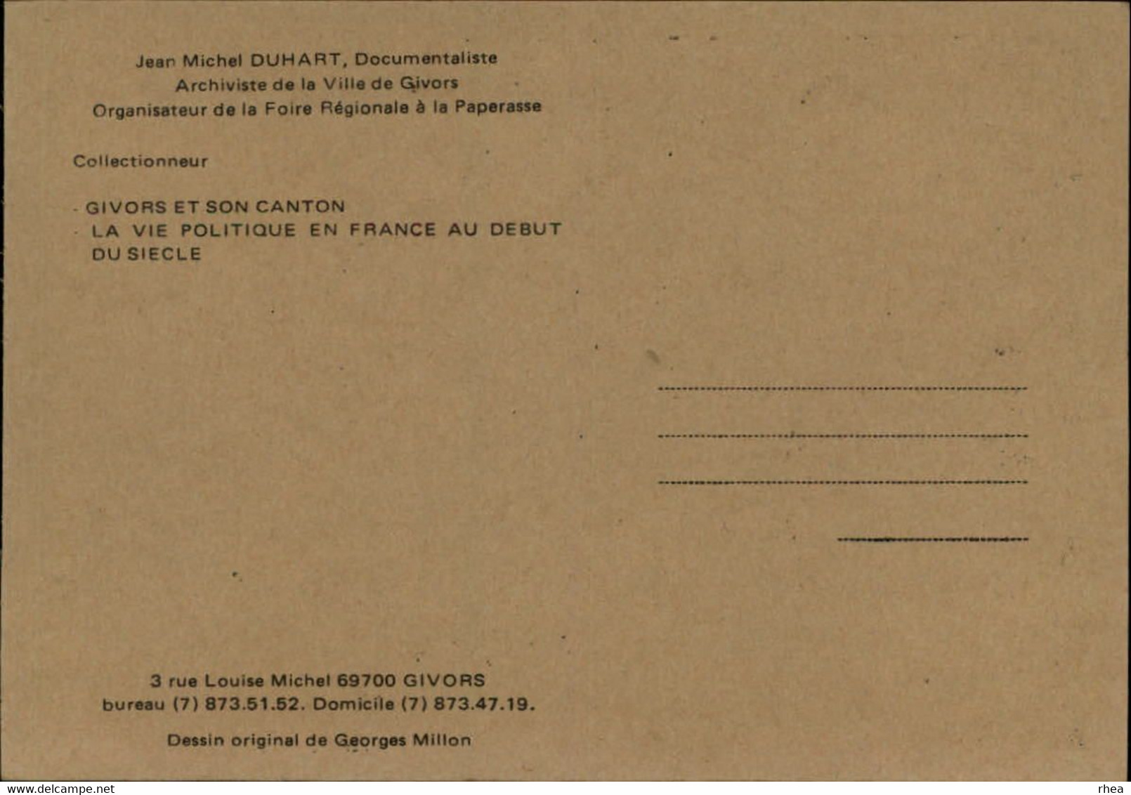 SALONS DE COLLECTIONS - 2 Cartes - Salon De Cartes Postales - Foire à La Paperasse De GIVORS - Dessin De Millon - 1980 - Bourses & Salons De Collections