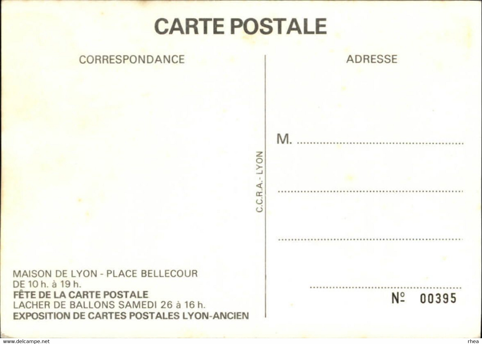 SALONS DE COLLECTIONS - Salon De Cartes Postales - LYON - Dessin De Du Bouillon - 1982 - Bourses & Salons De Collections