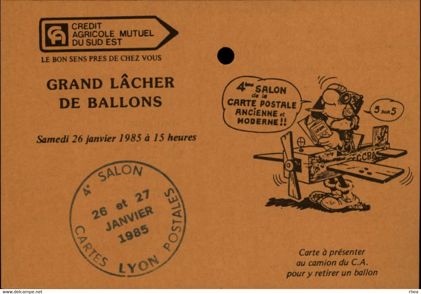 SALONS DE COLLECTIONS - 3 Cartes - Salon De Cartes Postales - LYON - 1984 Et 1985 - Guignol - Lâcher De Ballons - Bourses & Salons De Collections
