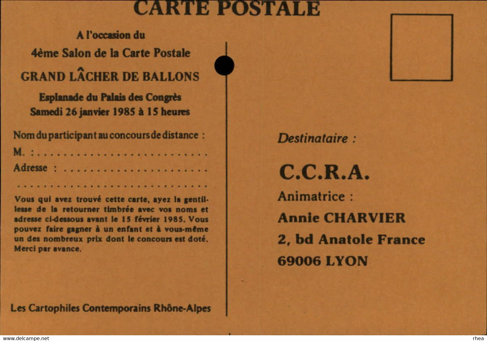 SALONS DE COLLECTIONS - 3 Cartes - Salon De Cartes Postales - LYON - 1984 Et 1985 - Guignol - Lâcher De Ballons - Bourses & Salons De Collections