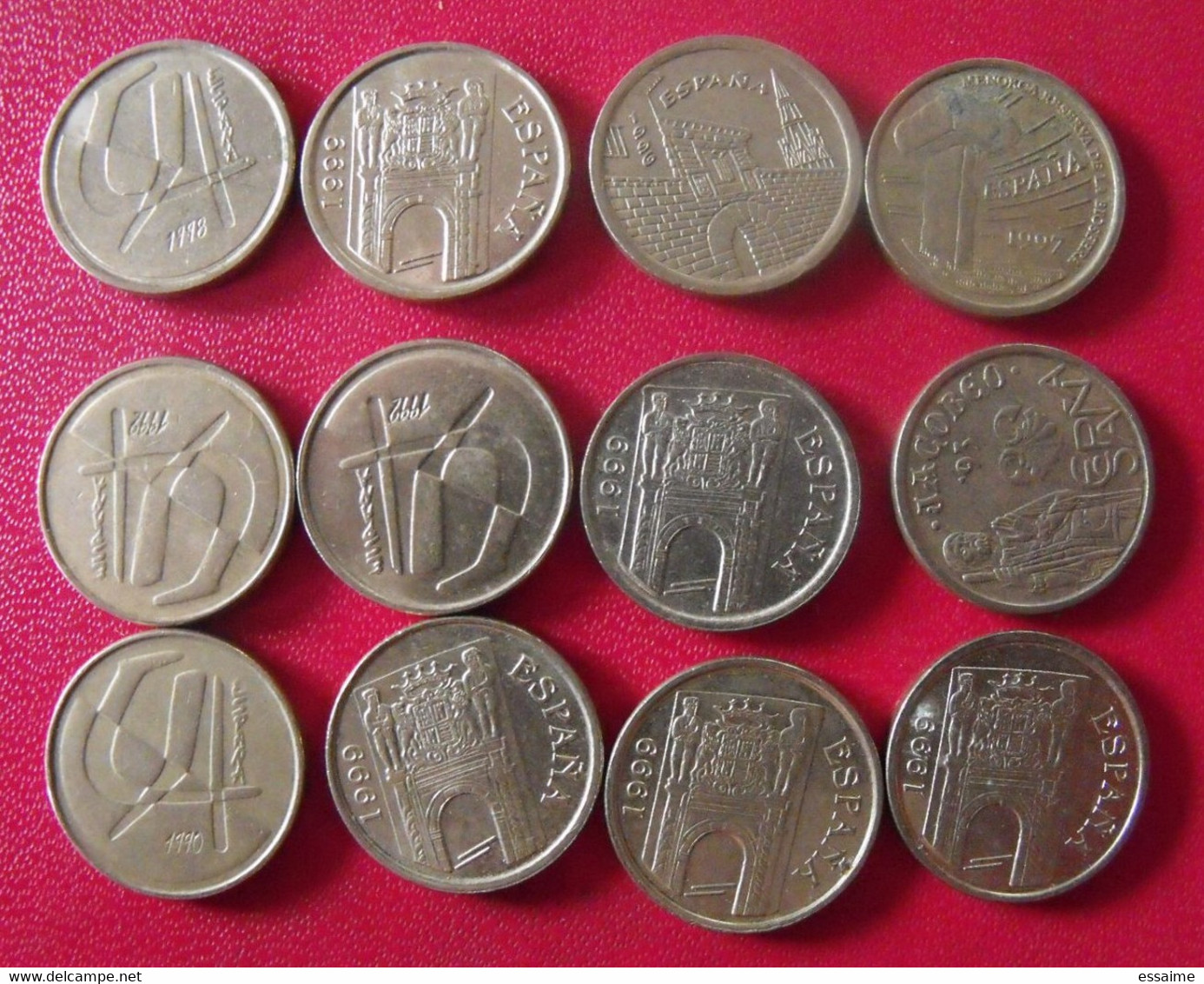 Espagne Spain Espana. Lot De 12 Pièces De 5 Pesetas 1993/1999 (diam. 17 Mm). - 5 Pesetas