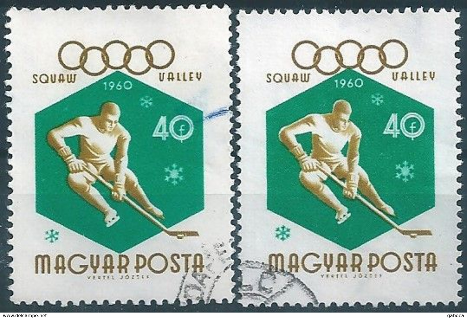 C1002 Hungary Winter Olympic Squaw Valley Sport Ice Hockey Used ERROR - Inverno1960: Squaw Valley