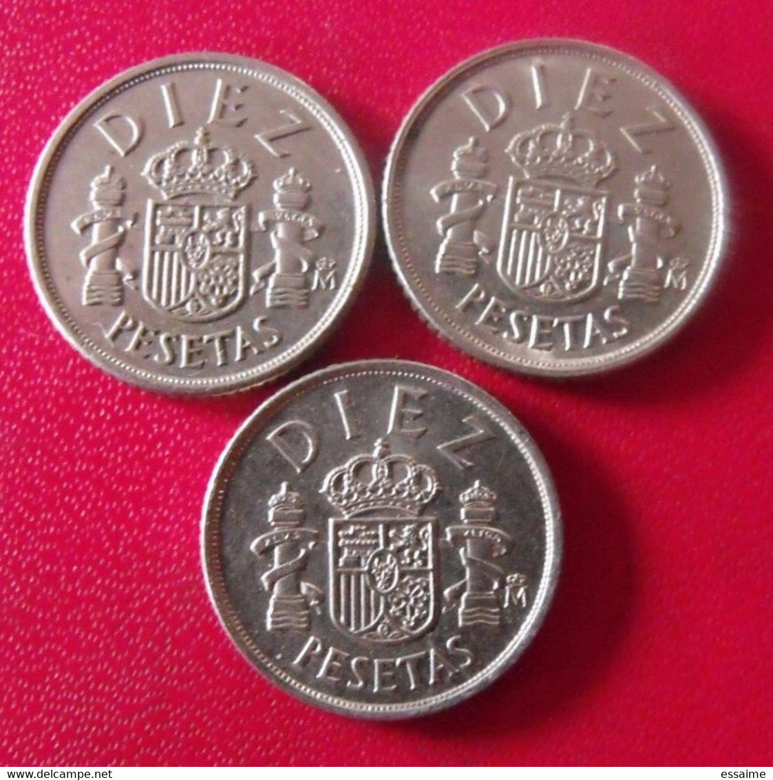 Espagne Spain Espana. Lot De 3 Pièces De 10 Diez Pesetas 1983, 1984 (diam. 18 Mm). - 10 Pesetas