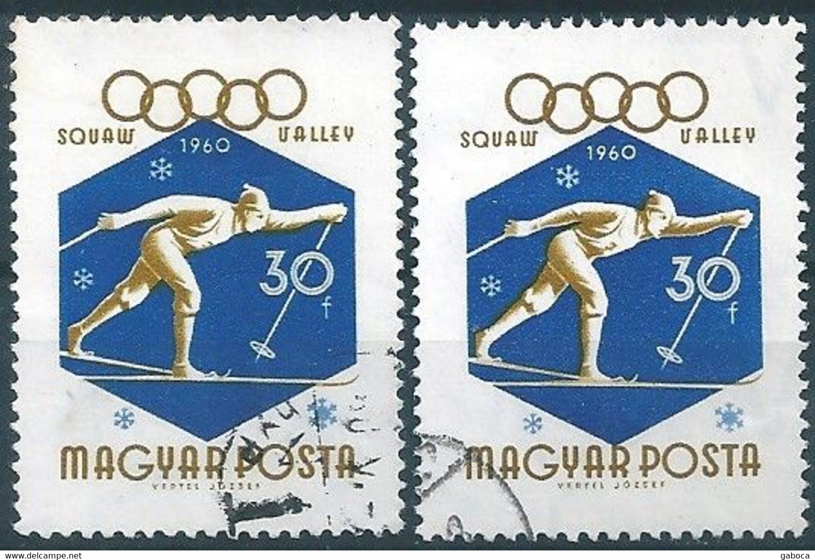 C1003 Hungary Winter Olympic Squaw Valley Sport Skiing Used ERROR - Hiver 1960: Squaw Valley