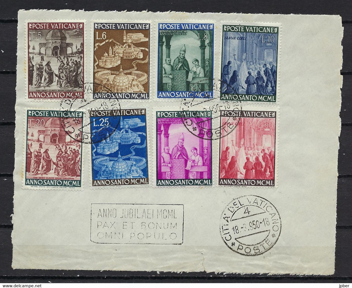 Vatican - N°150 à 157 - **/* + Souvenir Année Jubilaire 1950 - Fresque Perugino, Basiliques, Boniface VIII, Pie XII - Unused Stamps