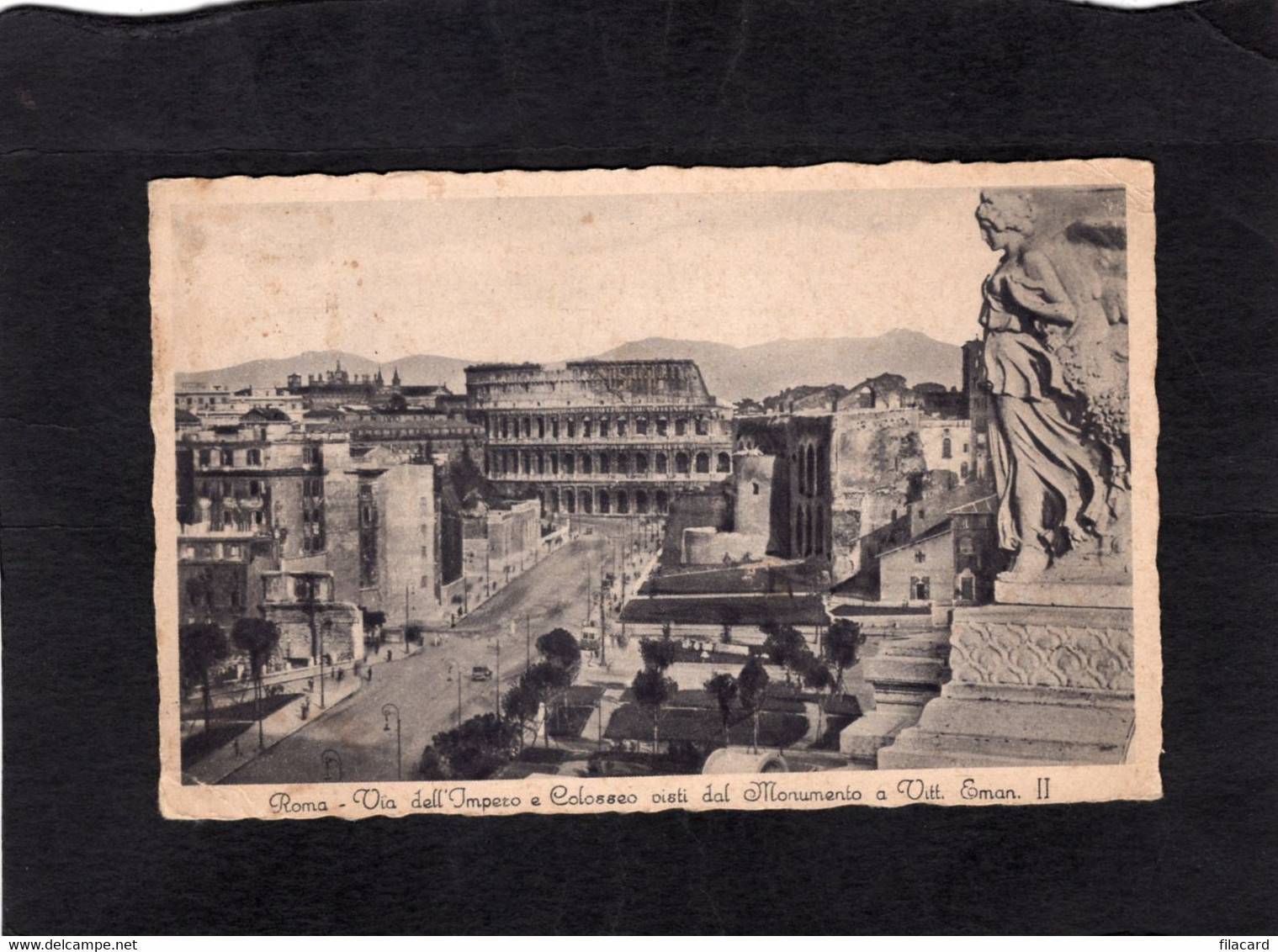 99086     Italia,    Roma,  Via  Dell"Impero  E Colosseo  Visti  Dal  Monumento  A Vitt.  Eman. II,  VG  1936 - Guidonia Montecelio