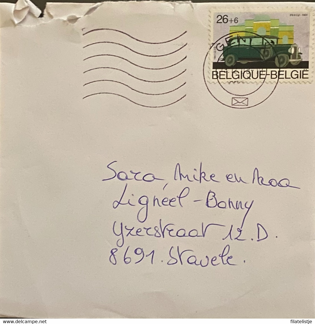 Omslag Uit België Met Zegel Nrs 2235 Used - Enveloppes