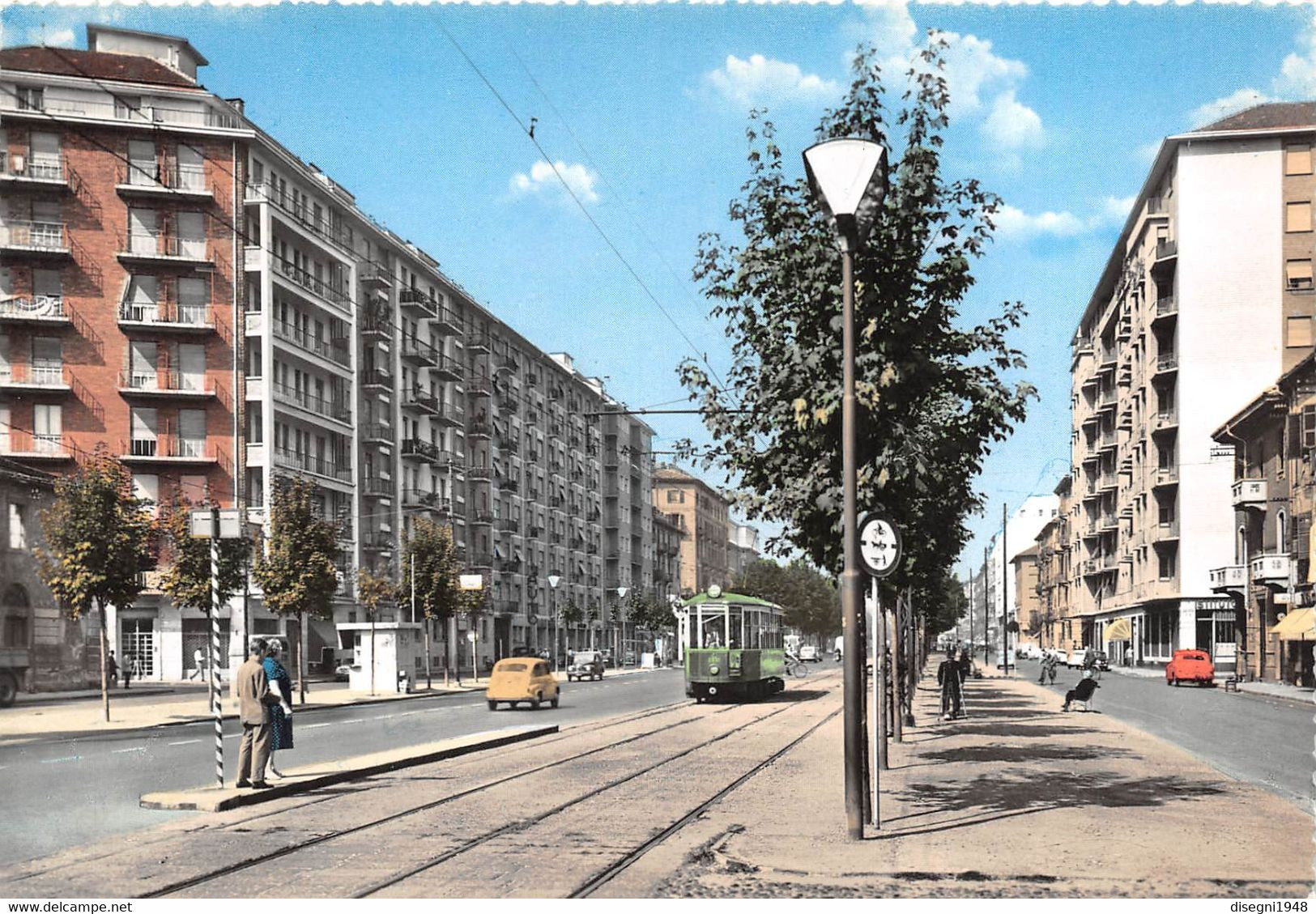 09387 "TORINO - CORSO SAN MAURIZIO - TRAM N° 15 - N° MATR. 2231" CART. ILL. ORIG. NON SPED. - Trasporti