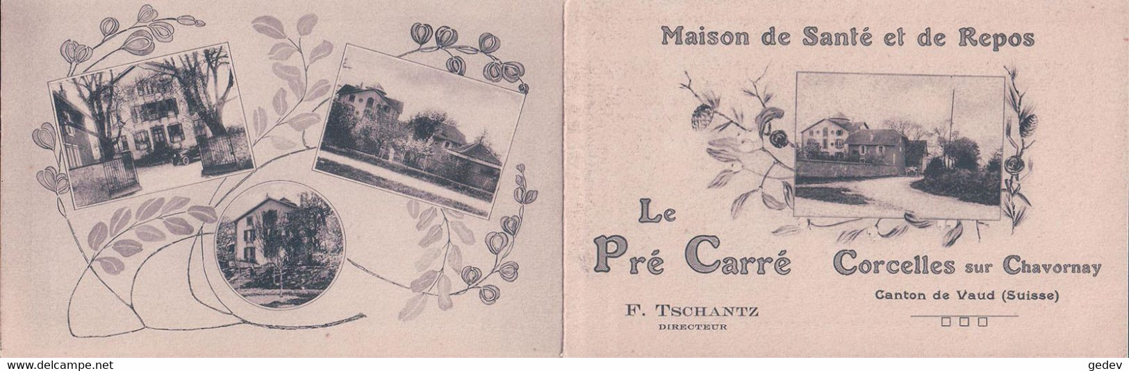 Corcelles Sur Chavornay VD, Maison De Santé Le Pré Carré Et Automobile, F. Tschantz Propriétaire, Carte Double (2012) - Chavornay