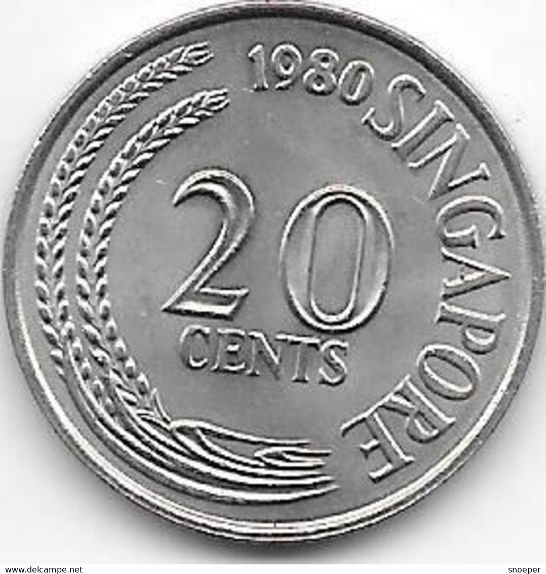 *singapore 20 Cents 1980  Km 4   Xf+ - Singapore