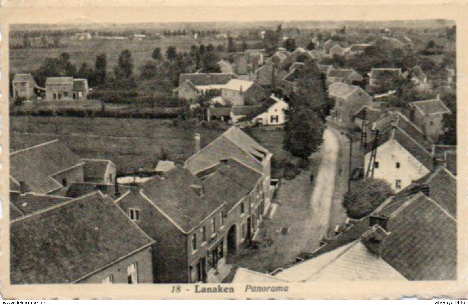 Lanaken Panorama Carte Festonnée Circulé En 1950 - Lanaken