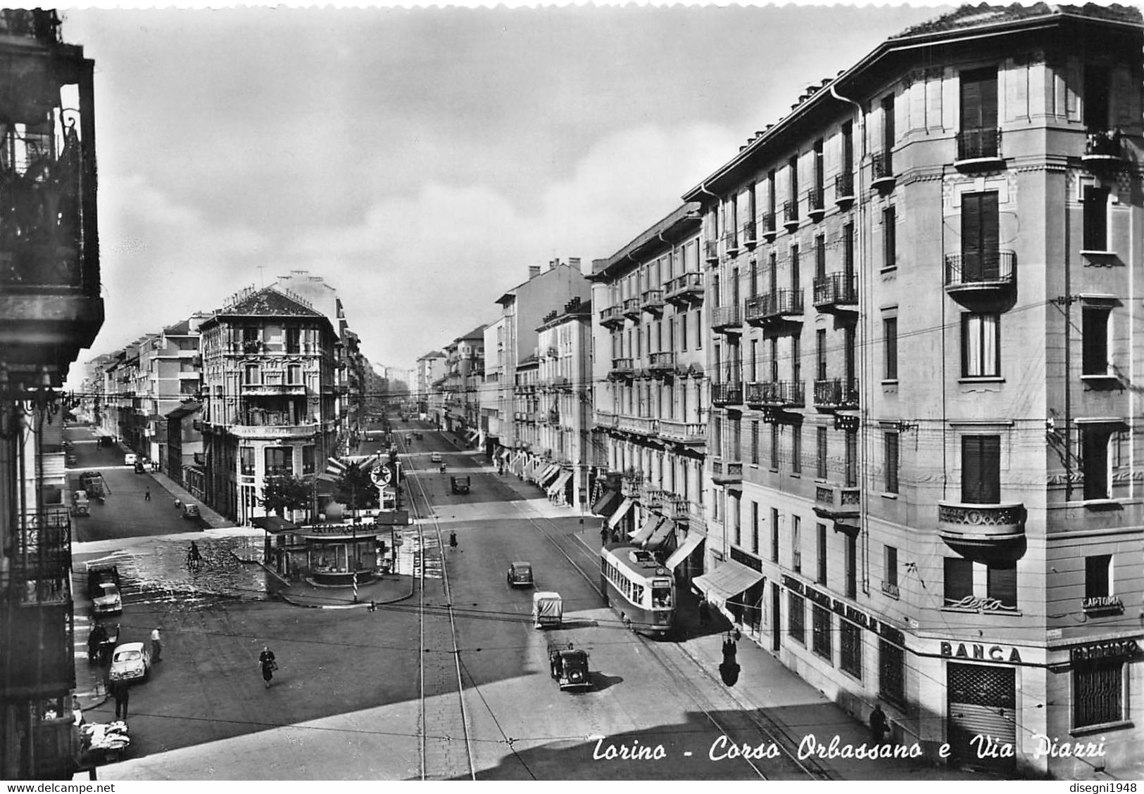 09397 "TORINO C.SO ORBASSANO E VIA PIAZZI - TRAMWAY N° 9  SERIE 2700 DISTRIBUTORE PETROL CALTEX" CART. ORIG. NON SPED. - Transportes