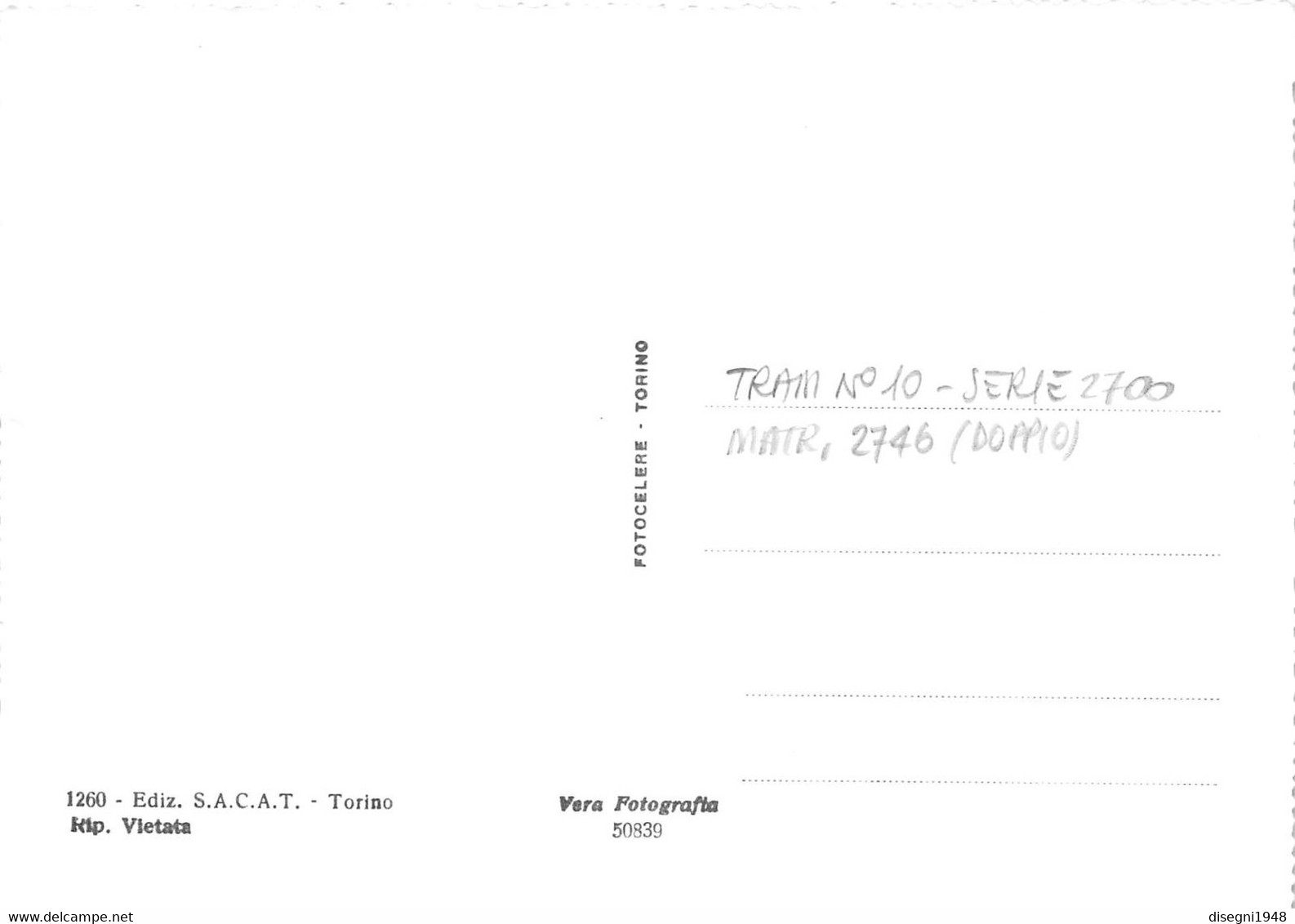 09398 "TORINO V. CERNAIA - TRAMWAY N° 10  SERIE 2700 (DOPPIO) MATR. 2746 - INSEGNA SHELL" CART. ILL. ORIG. NON SPED. - Transports