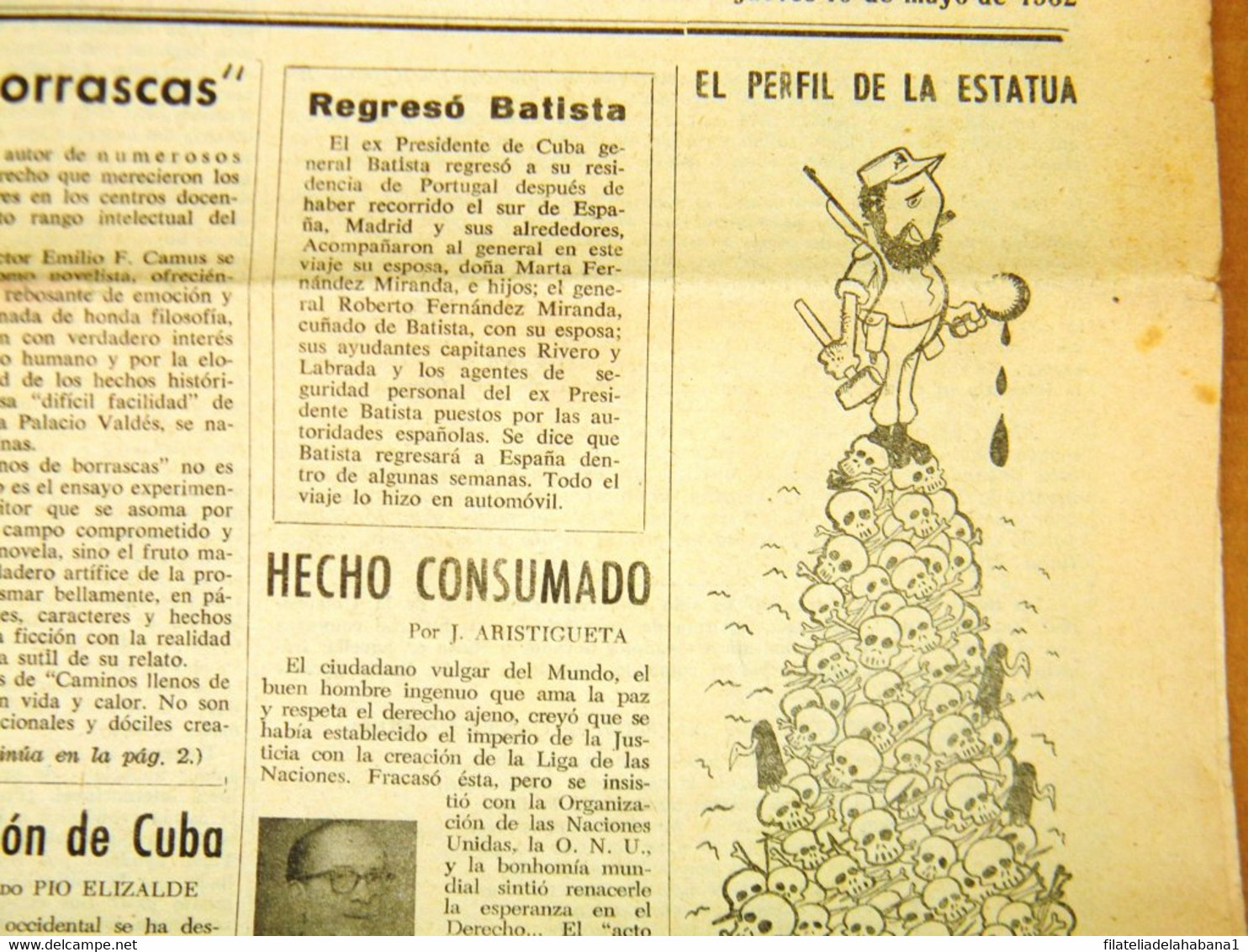 BP-320 CUBA  ANTICOMMUNIST NEWSPAPER ACCION CUBANA ESPAÑA PRINTING 10/MAY/1962. - [4] Themen