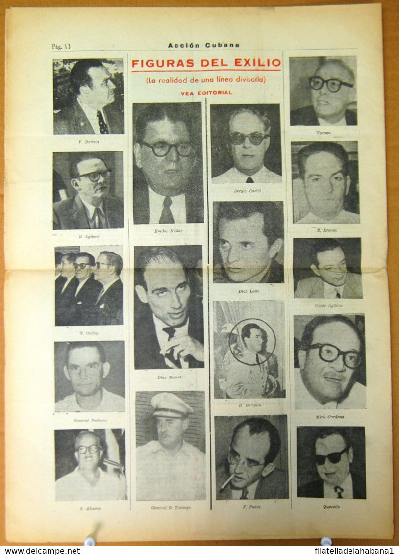 BP-324 CUBA ESPAÑA ANTICOMMUNIST NEWSPAPER ACCION CUBANA ESPAÑA PRINTING 5/NOV/1960. - [4] Themen