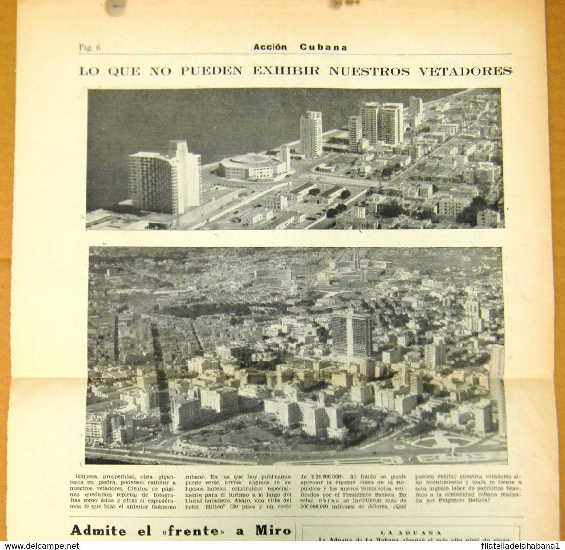 BP-326 CUBA ESPAÑA ANTICOMMUNIST NEWSPAPER ACCION CUBANA ESPAÑA PRINTING 15/DIC/1960. - [4] Thèmes