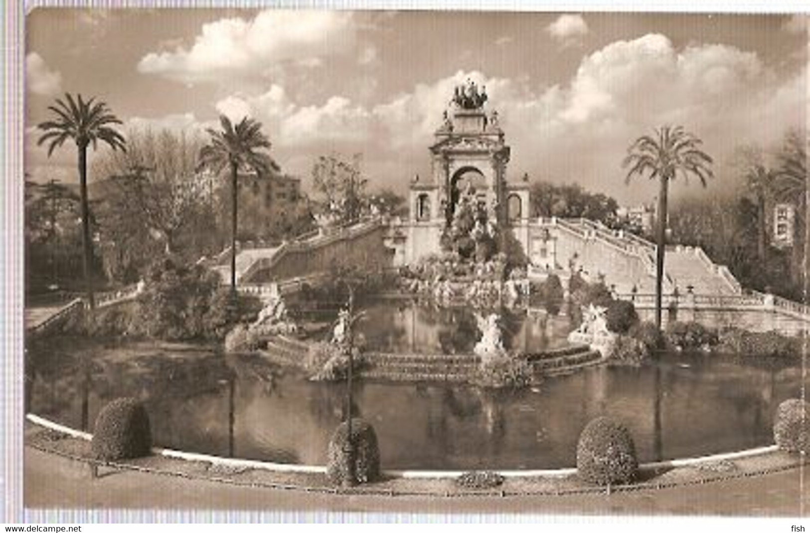 Spain  & Circulado, Barcelona, Cascada Del Parque De La Ciudad, Lisboa Portugal 1960   (1029) - Monuments