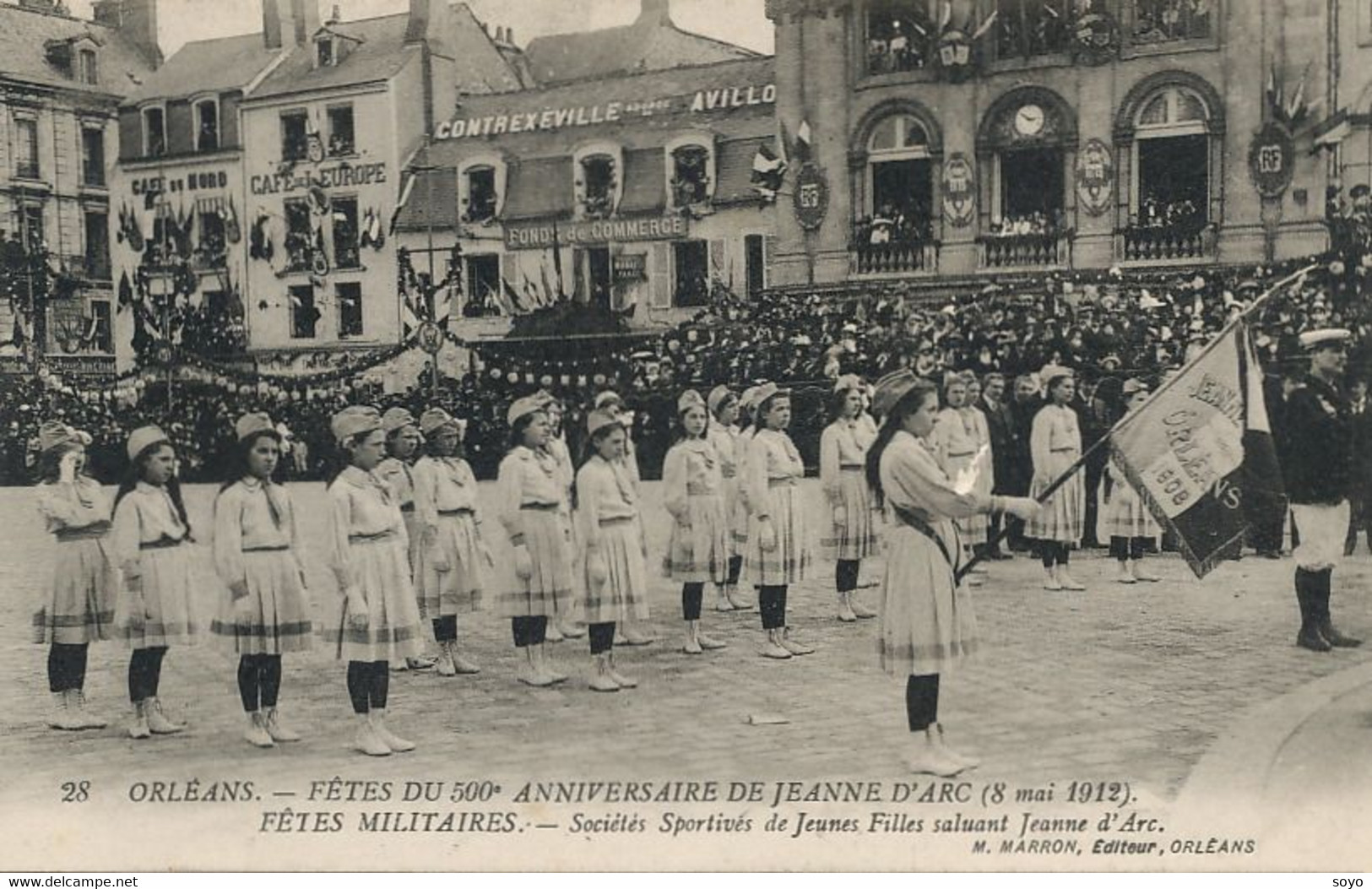 Orleans . Fetes Jeanne Arc Société Sportive Jeunes Filles 8 Mai 1912 . Pub Contrexeville. - Gymnastique