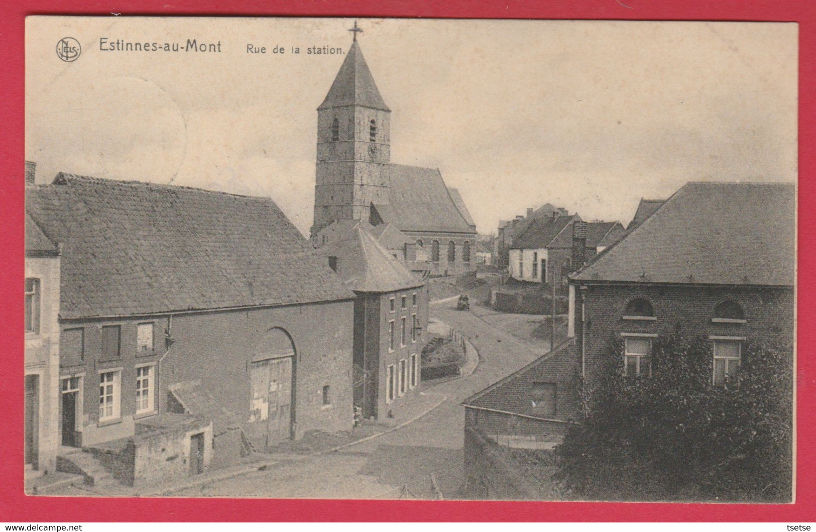 Estinne-au-Mont - Rue De La Station - 1908 ( Voir Verso ) - Estinnes