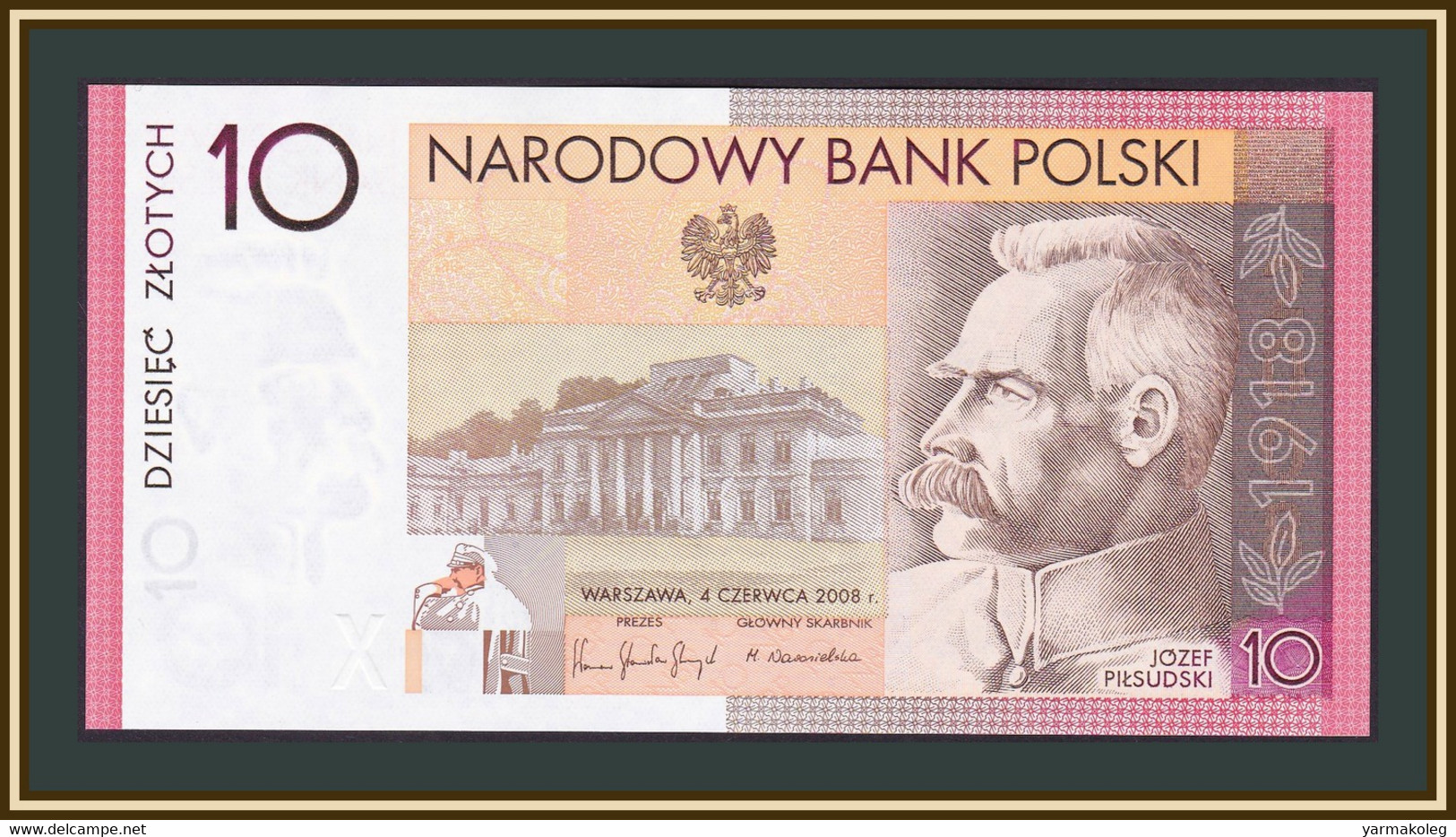 Poland 10 Zlotych 2008 P-179 UNC (in Folder) - Polen