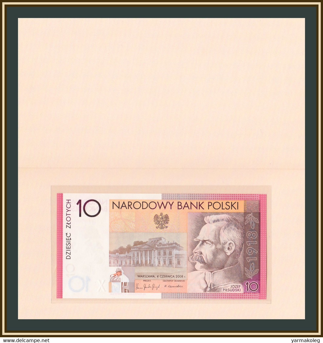 Poland 10 Zlotych 2008 P-179 UNC (in Folder) - Polen