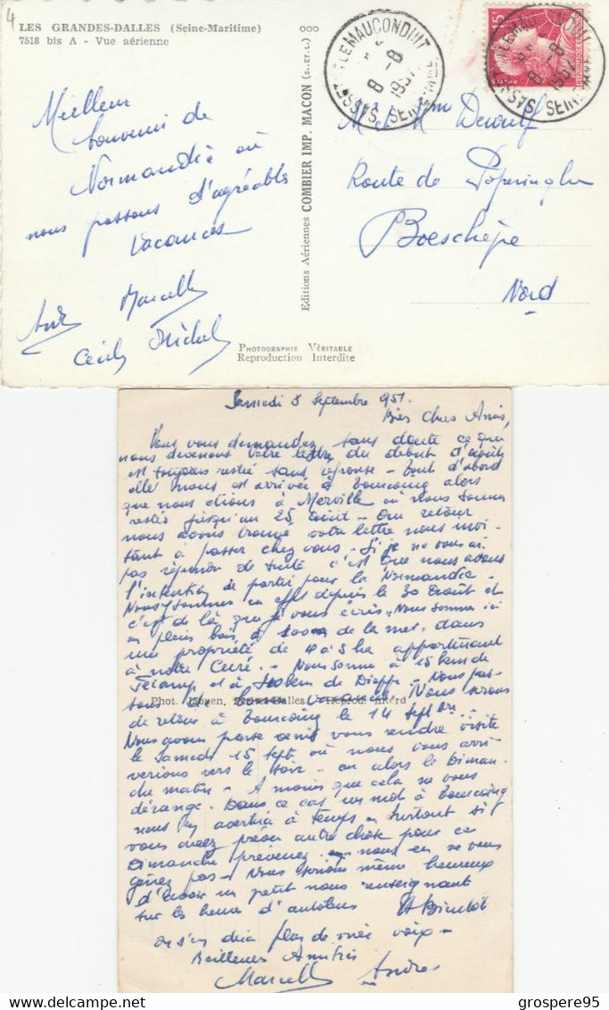 LES GRANDES DALLES VUE AERIENNE Et LE ROCHER A TETE HUMAINE 1957 1951 - Autres & Non Classés