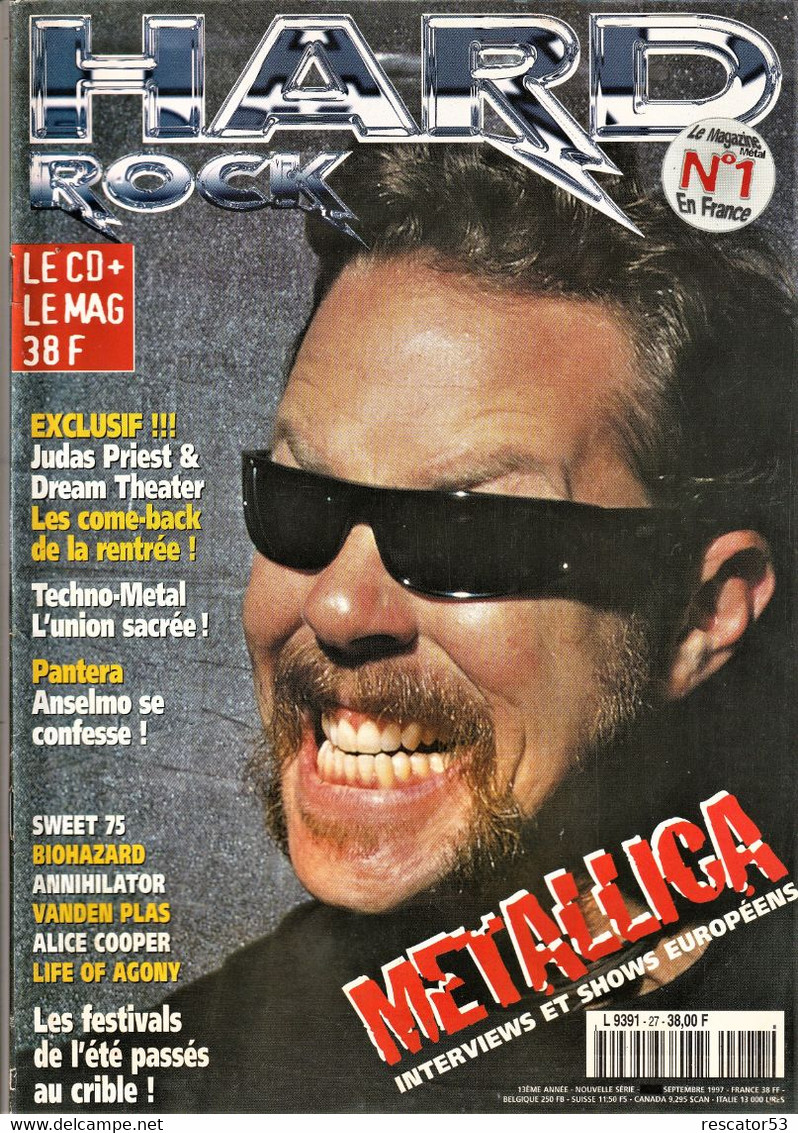 Revue Hard Rock N°27 Septembre 1997 Metallica - Objets Dérivés