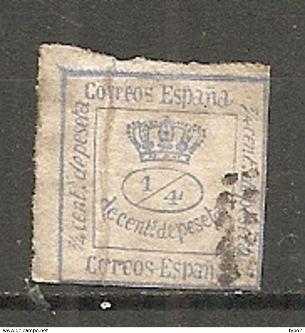 ESP 1872- Yv. N° 129   (o)  1/4 C  Outremer Couronne Cote  2,5 Euro  BE R 2 Scans - Oblitérés