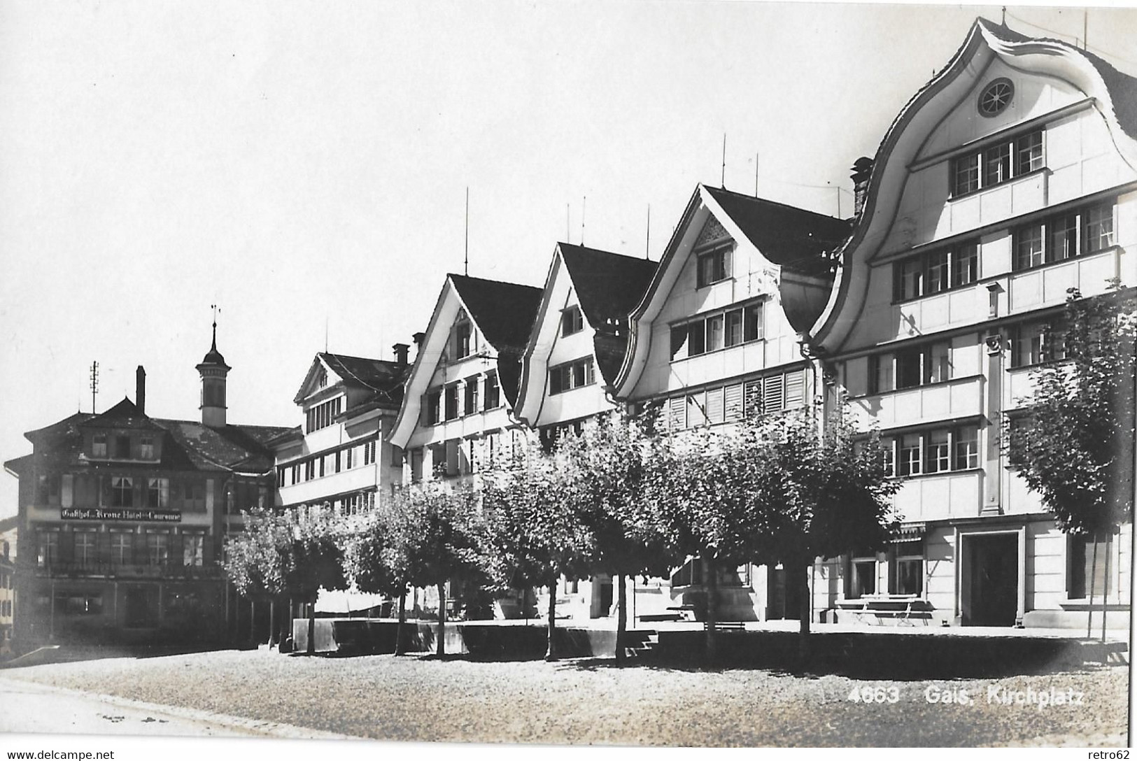 GAIS → Kirchplatz Mit Gasthof Krone & Hotel Couronne Anno 1924 - Gais