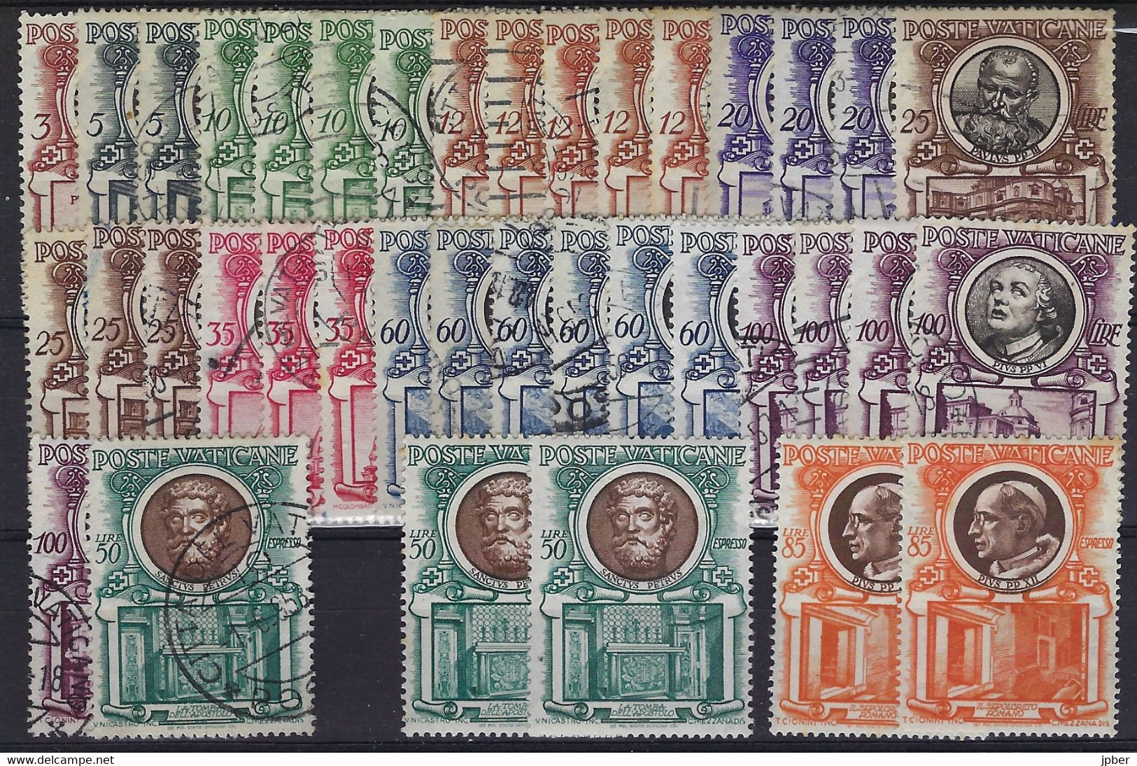 Vatican - Année 1953 - Entre N°174 à 190 + Ex13/4 **/*/obl.- Ste Marie Goretti, Ste Claire, St Bernard, Série Des Papes. - Used Stamps