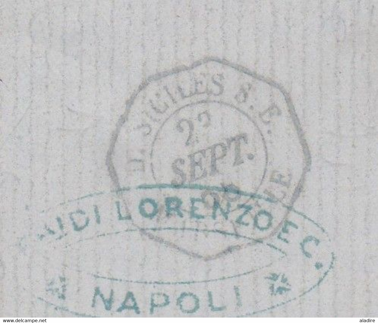 1858 - Lettre Pliée Avec Correspondance De Napoli Vers Lyon, France - Entrée Deux Sicile Marseille - Taxe 15 - Sicilia