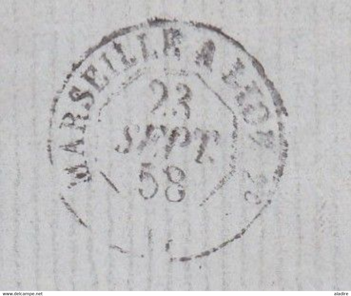 1858 - Lettre Pliée Avec Correspondance De Napoli Vers Lyon, France - Entrée Deux Sicile Marseille - Taxe 15 - Sizilien