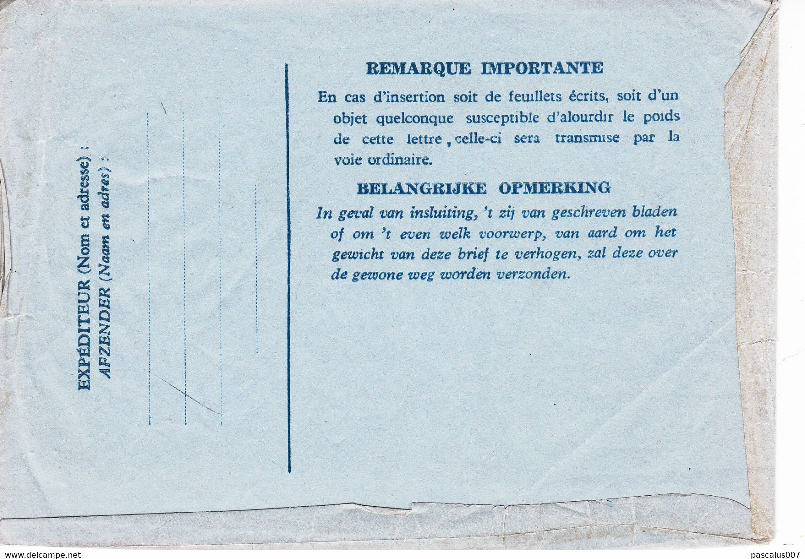 B01-314 Enveloppe-Lettre Par Avion Aérogramme 1 I A 2.00€. - Aerogrammi