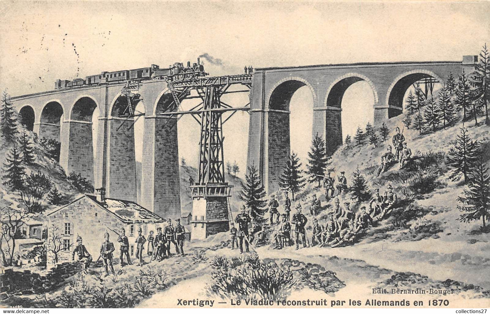 88-XERTIGNY- LE VIADUC RECONSTRUIT PAR LES ALLEMANDS EN 1870 - Xertigny