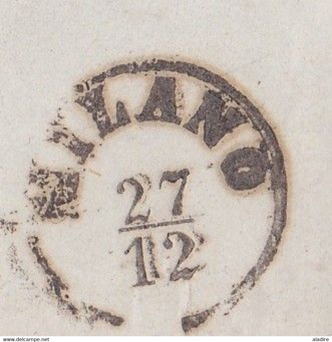 1854 - Lettre Pliée Avec Correspondance De Milano Vers Marseille, France - Entrée Autriche Besancon - Taxe 10 - Sicily