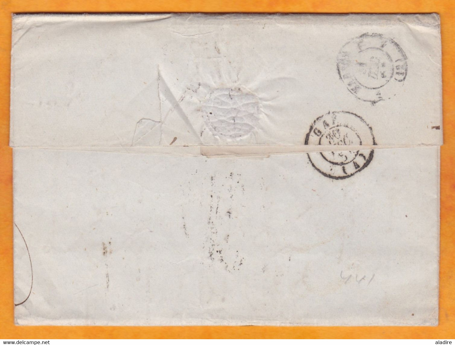 1854 - Lettre Pliée Avec Correspondance De Milano Vers Marseille, France - Entrée Autriche Besancon - Taxe 10 - Sicilia