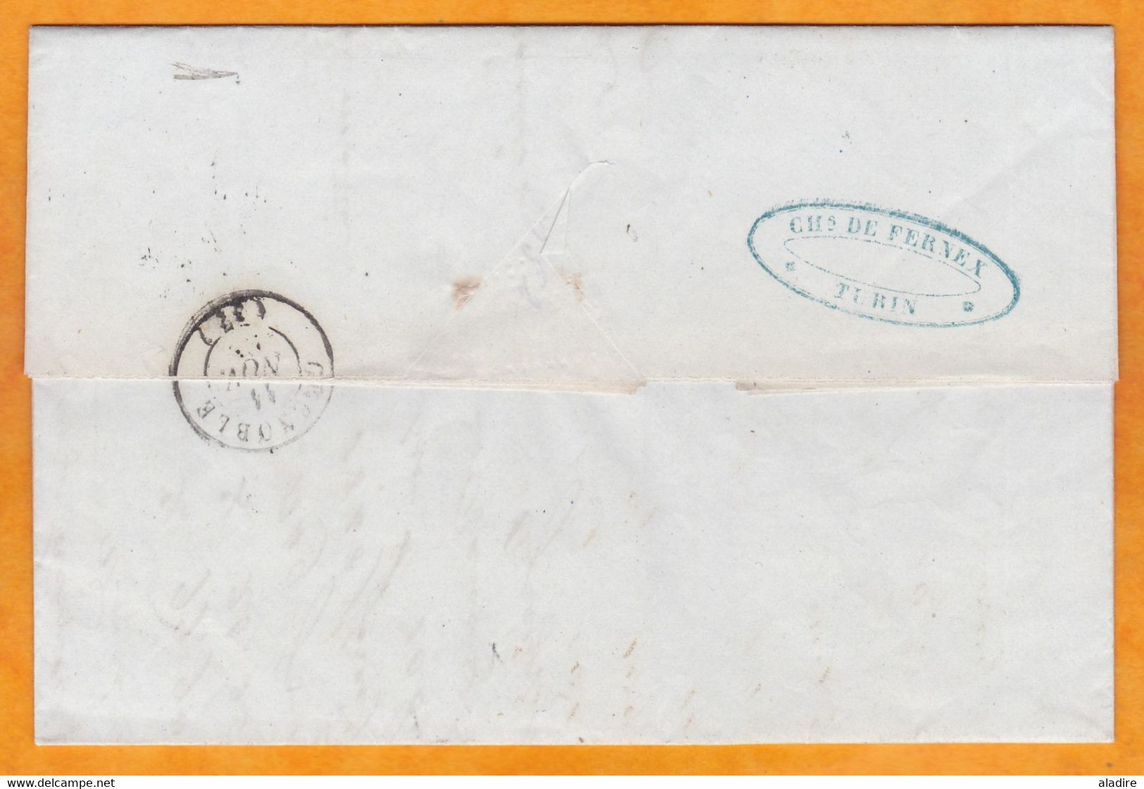 1852 - Lettre Pliée Avec Correspondance De Torino Vers Grenoble, France - Entrée Pont De Beauvoisin - Sicilië