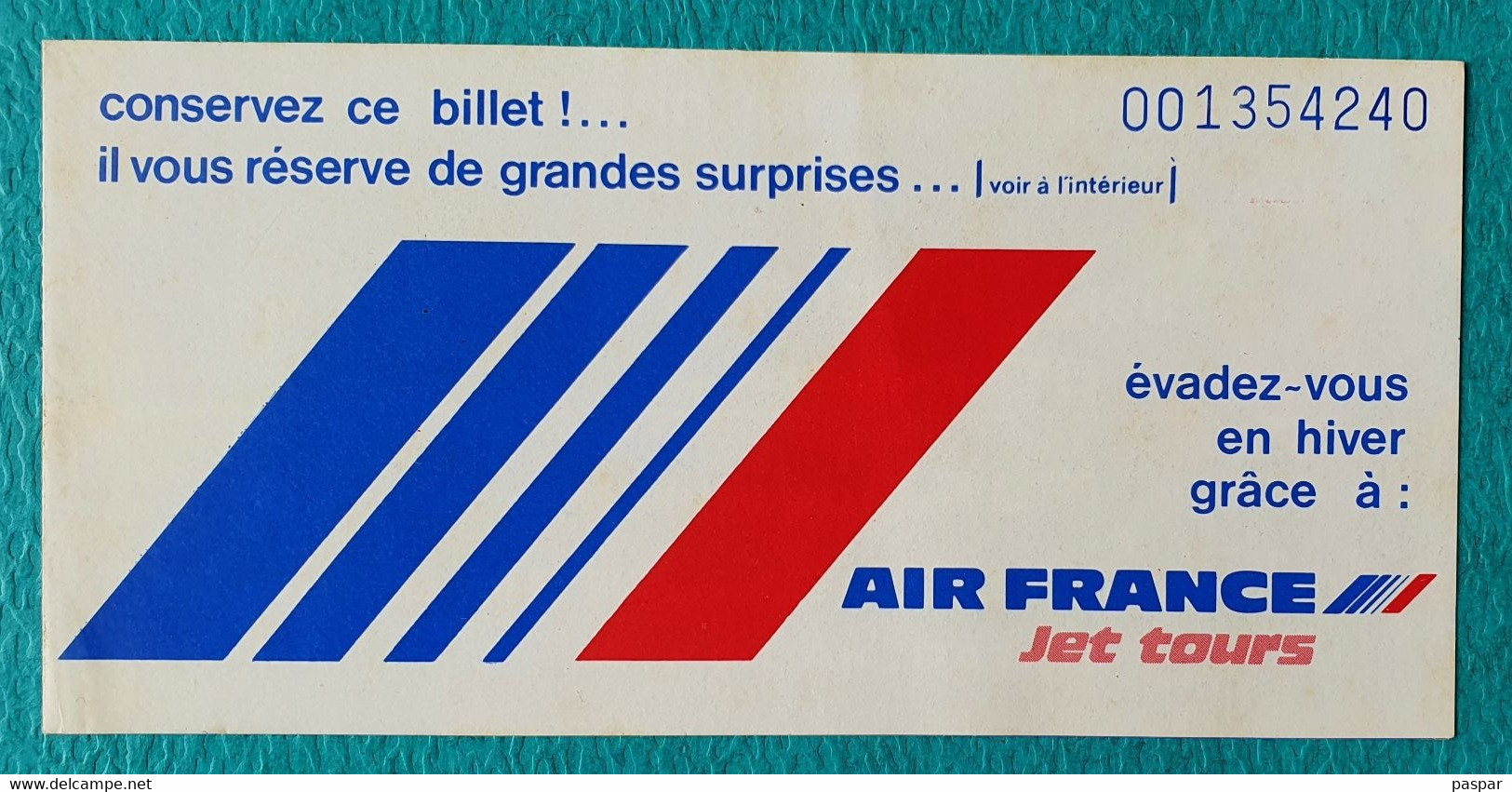 Billet De Loterie Tombola AIR FRANCE KODAK-PATHE PLP 1978 - Giveaways