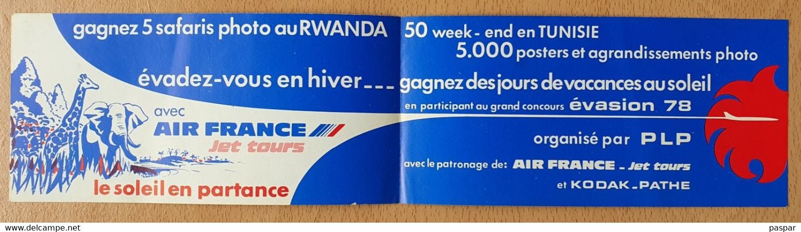 Billet De Loterie Tombola AIR FRANCE KODAK-PATHE PLP 1978 - Geschenke