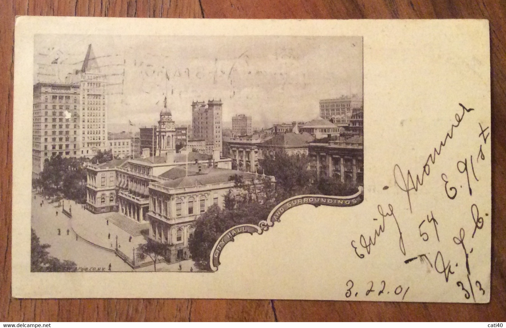 U.S.A. - PRIVATE MAILING CARD -  CITY HALL AND SURROUNDINGS - TO PADOVA ITALY MAR 22  1900 - Cape Cod
