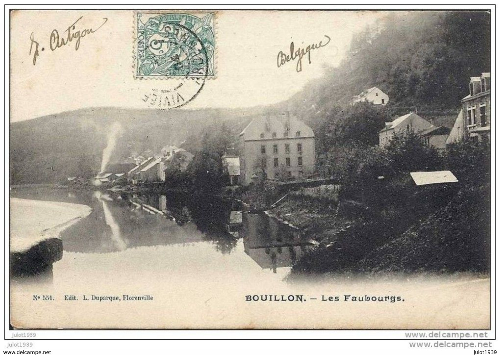 BOUILLON ..--  Les Faubourgs . Dans Le Fond , SCIERIE . 1904 Vers PARIS .  Voir Verso . - Bouillon