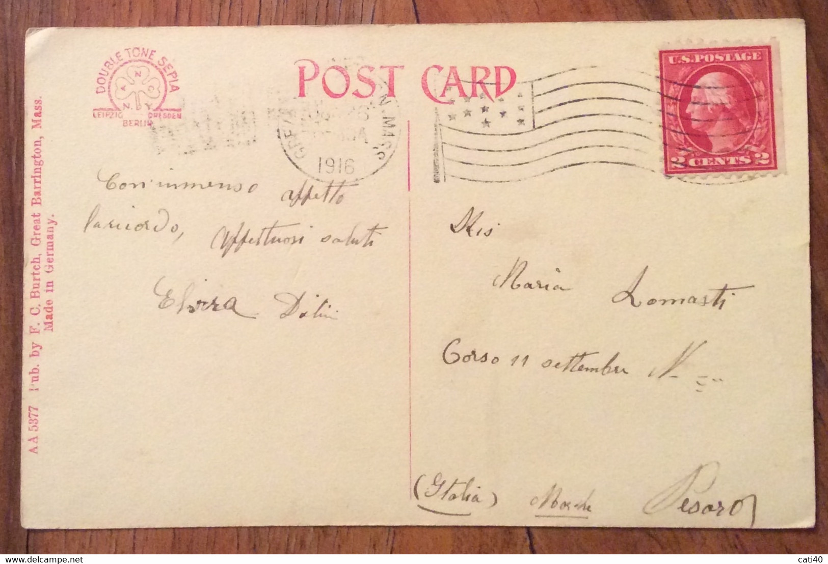 U.S.A. - GOLF CLUB HOUSE, GREAT BARRINGTON, MASS. - VINTAGE POST CARD TO PESARO ITALY 15/6/1916 - BOLOGNA CENSURA ESTERA - Cape Cod