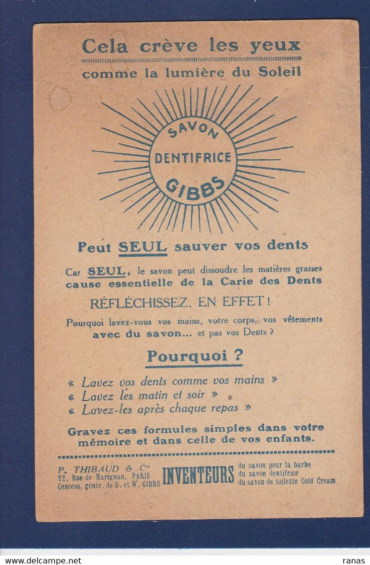 CPA Rhinocéros Publicité Gibbs Dentiste Dent Voir Dos De La Nézière Rasoir - Rinoceronte