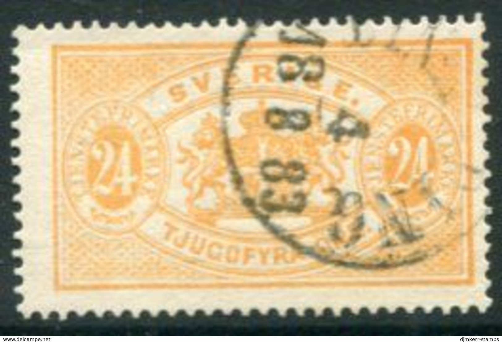 SWEDEN 1881 Official 24 öre Orange Perforated 13, Fine Used.  Michel 8Ba - Service
