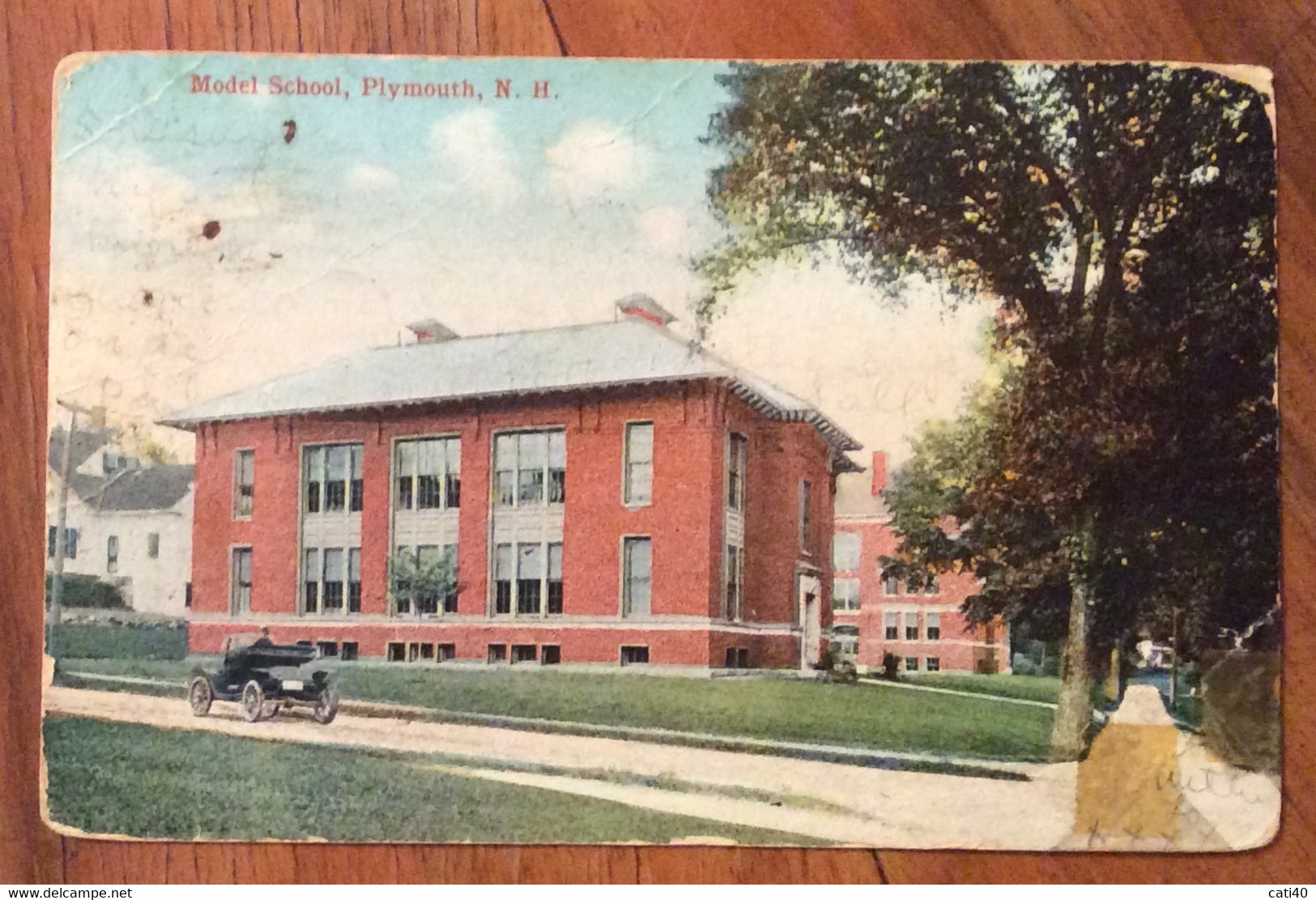 U.S.A. - MODEL SCHOOL PLYMOUTH ( Con Auto Antica) - VINTAGE POST CARD AUG 27  1915 - Cape Cod