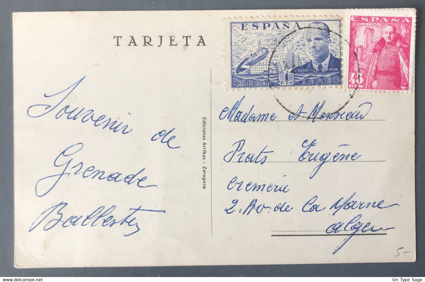 Espagne, CPA Pour L'Algérie - (B744) - Lettres & Documents