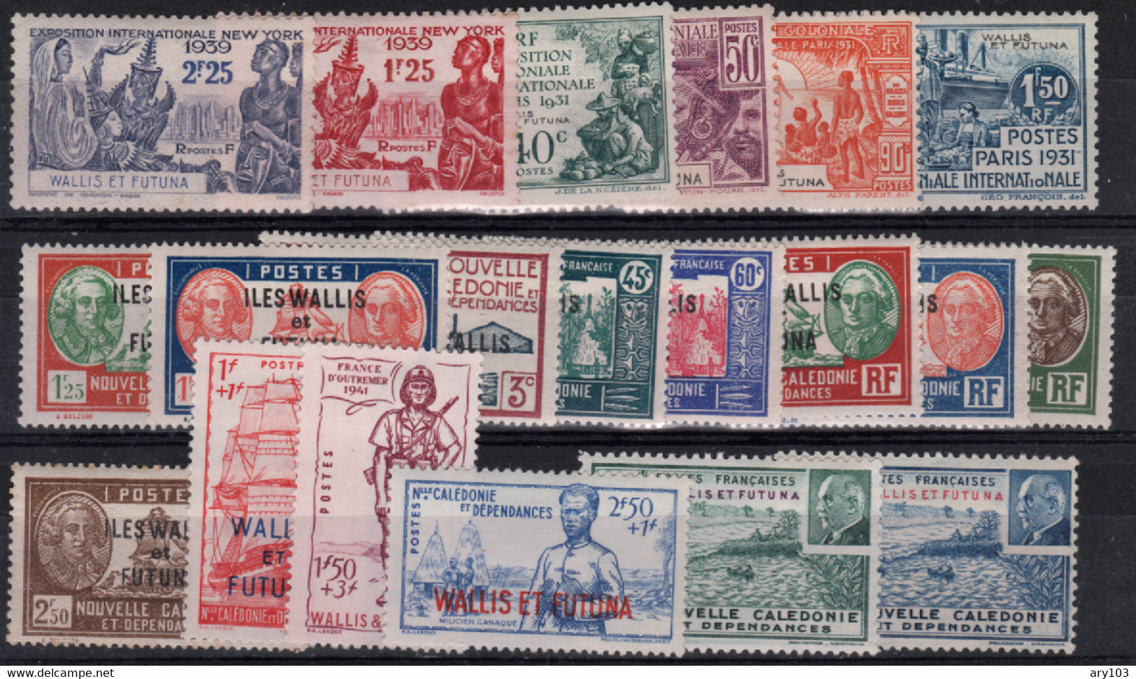 Nouvelle - Caledonie - Surchargé Wallis Et Futuna ( 1939/44  N°divers Lot - Collections, Lots & Series