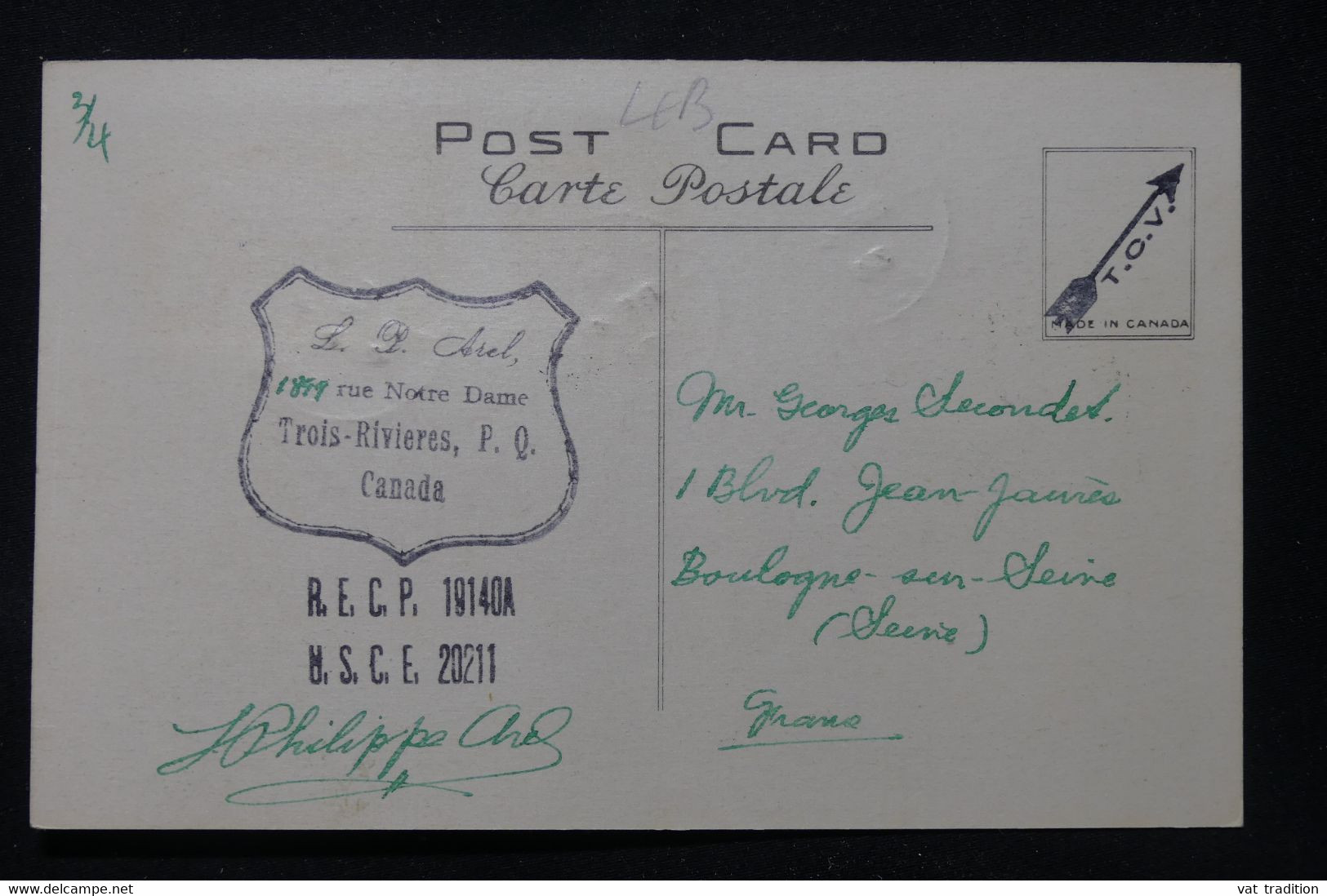CANADA - Affranchissement De Trois Rivières Sur Carte Postale Pour La France En 1934 - L 87661 - Storia Postale
