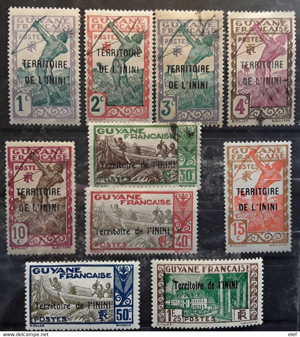 ININI 1932 - 1940 , Petite Collection 17 Timbres Neufs * / O Dont TAXE No 1 Et 7 , TB - Autres & Non Classés